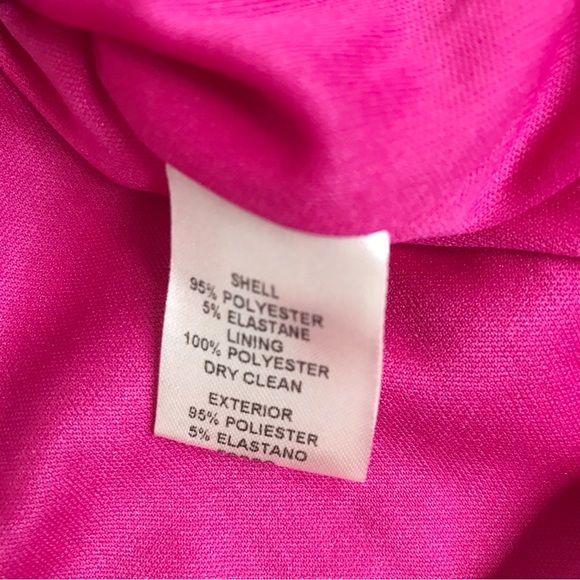 ELIZA J Hot Pink Sequin Long Sleeve Mini Dress Formal Cocktail Party‎ Size 6 New - Picture 12 of 15